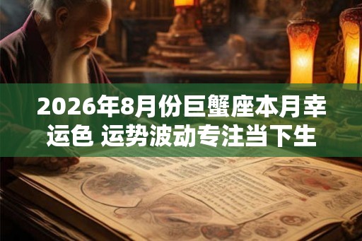 2026年8月份巨蟹座本月幸运色 运势波动专注当下生活