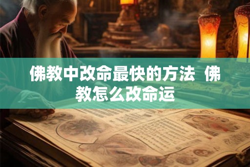 佛教中改命最快的方法  佛教怎么改命运