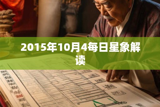 2015年10月4每日星象解读