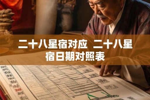 二十八星宿对应  二十八星宿日期对照表