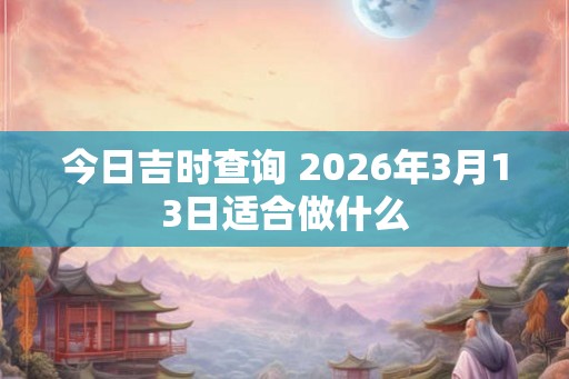 今日吉时查询 2026年3月13日适合做什么
