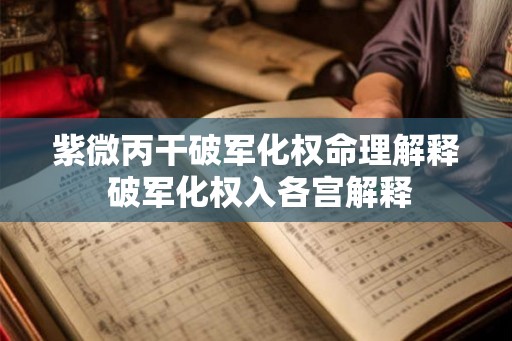 紫微丙干破军化权命理解释 破军化权入各宫解释 紫微丙干破军化权命理解释 破军化权入各宫解释