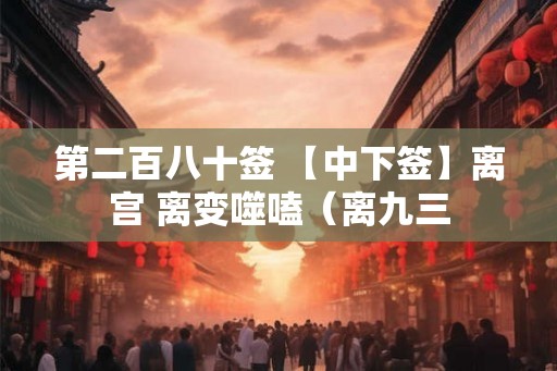 第二百八十签 【中下签】离宫 离变噬嗑（离九三