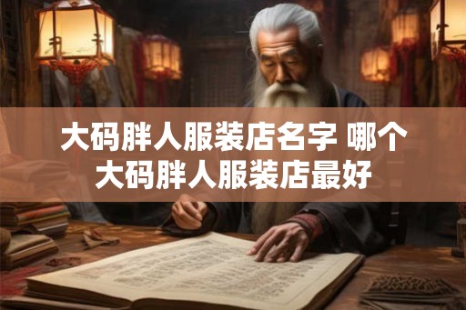 大码胖人服装店名字 哪个大码胖人服装店最好