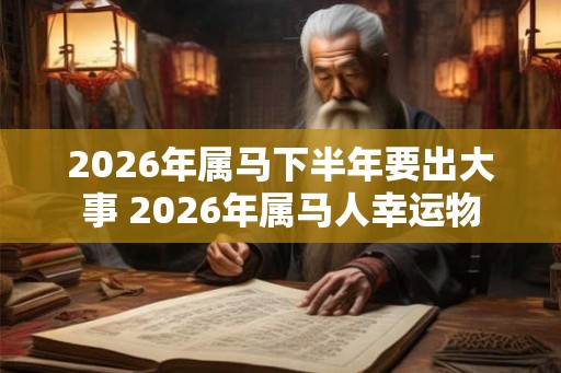 2026年属马下半年要出大事 2026年属马人幸运物