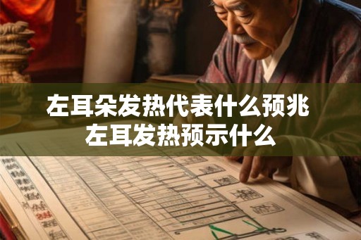 左耳朵发热代表什么预兆 左耳发热预示什么 左耳朵发热代表什么预兆 左耳发热预示什么