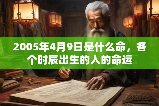2005年4月9日是什么命，各个时辰出生的人的命运