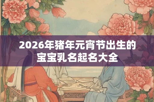 2026年猪年元宵节出生的宝宝乳名起名大全