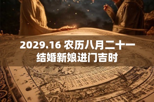 2029.16 农历八月二十一结婚新娘进门吉时