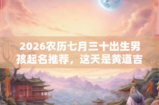 2026农历七月三十出生男孩起名推荐，这天是黄道吉日吗？