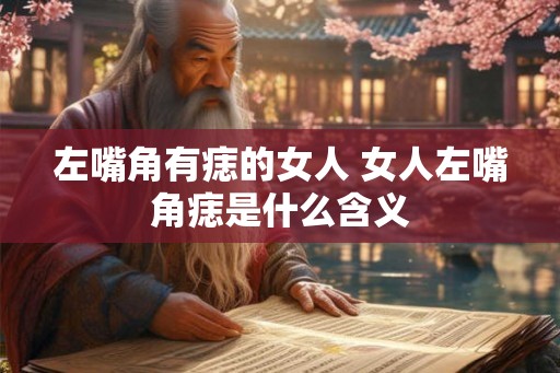 左嘴角有痣的女人 女人左嘴角痣是什么含义