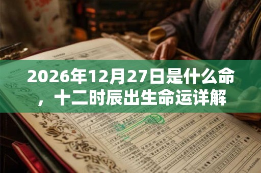 2026年12月27日是什么命，十二时辰出生命运详解
