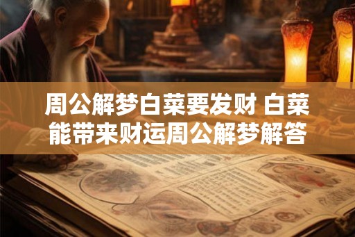 周公解梦白菜要发财 白菜能带来财运周公解梦解答