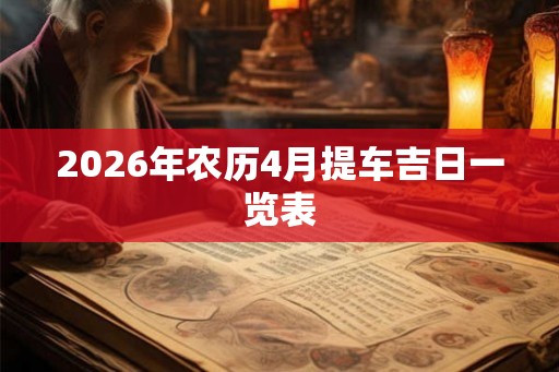 2026年农历4月提车吉日一览表