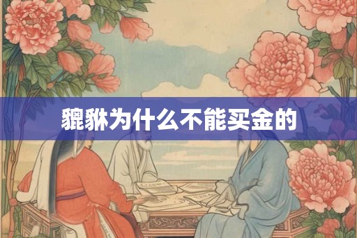 貔貅为什么不能买金的