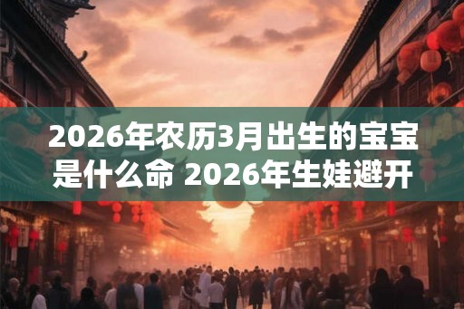 2026年农历3月出生的宝宝是什么命 2026年生娃避开几月