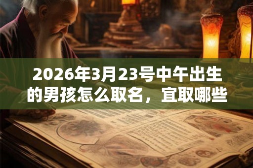 2026年3月23号中午出生的男孩怎么取名，宜取哪些名字？