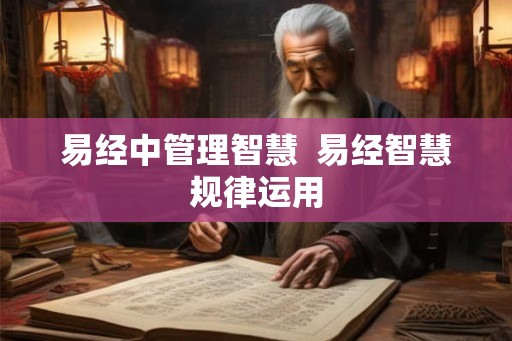 易经中管理智慧 易经智慧规律运用 易经中管理智慧 易经智慧规律运用