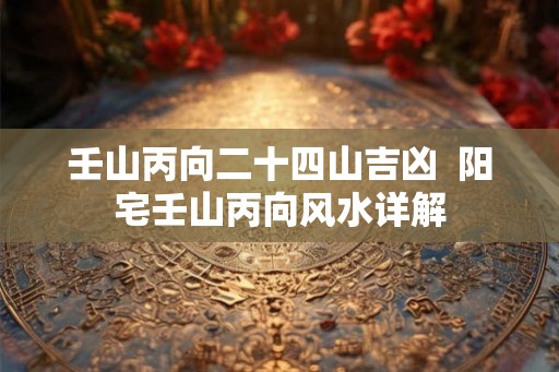 壬山丙向二十四山吉凶  阳宅壬山丙向风水详解
