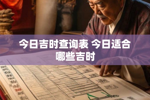 今日吉时查询表 今日适合哪些吉时