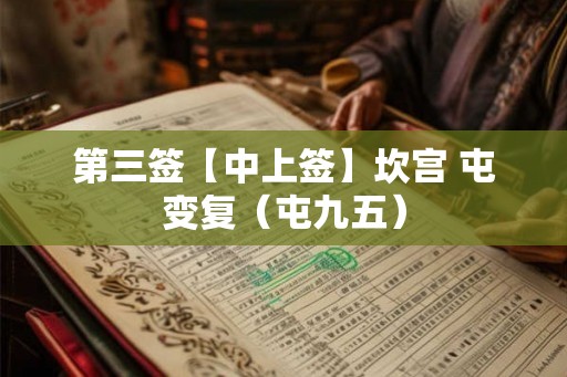 第三签【中上签】坎宫 屯变复（屯九五）