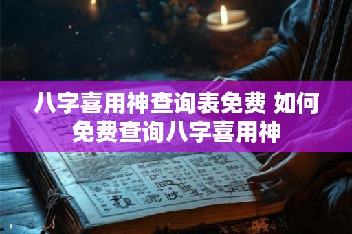八字喜用神查询表免费 如何免费查询八字喜用神 八字喜用神查询表免费 如何免费查询八字喜用神