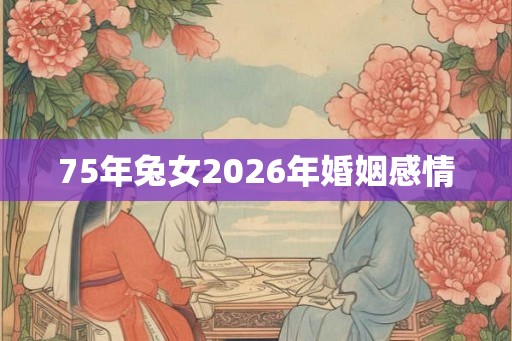 75年兔女2026年婚姻感情