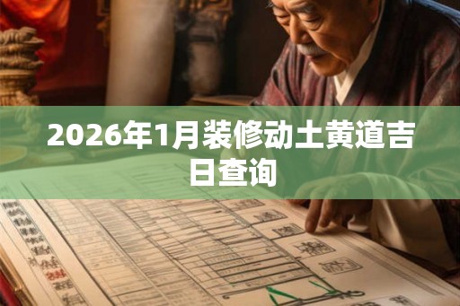 2026年1月装修动土黄道吉日查询