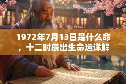 1972年7月13日是什么命，十二时辰出生命运详解