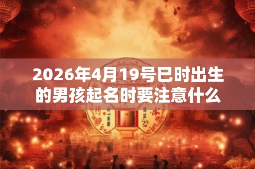 2026年4月19号巳时出生的男孩起名时要注意什么