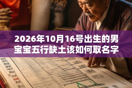 2026年10月16号出生的男宝宝五行缺土该如何取名字