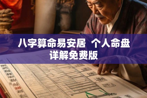 八字算命易安居  个人命盘详解免费版