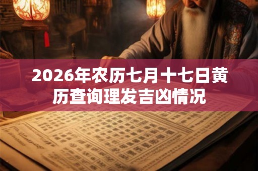 2026年农历七月十七日黄历查询理发吉凶情况