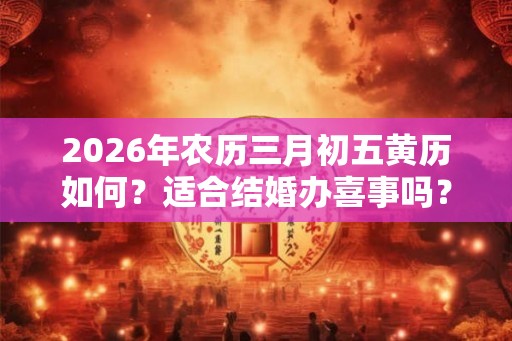 2026年农历三月初五黄历如何？适合结婚办喜事吗？