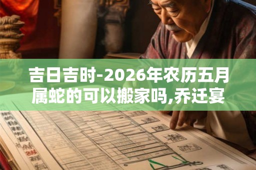 吉日吉时-2026年农历五月属蛇的可以搬家吗,乔迁宴请好日子 吉日吉时-2026年农历五月属蛇的可以搬家吗,乔迁宴请好日子