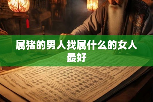 属猪的男人找属什么的女人最好