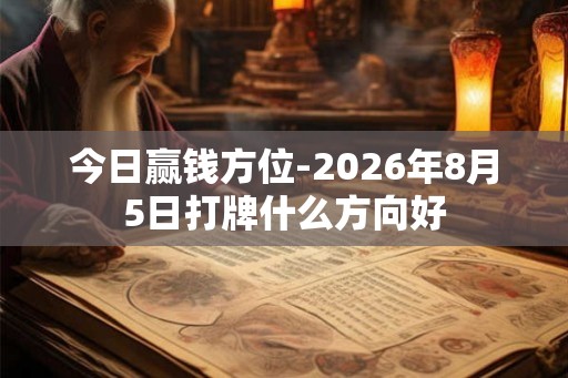 今日赢钱方位-2026年8月5日打牌什么方向好