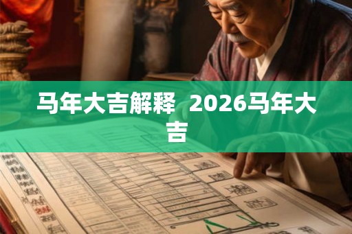 马年大吉解释  2026马年大吉