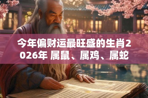今年偏财运最旺盛的生肖2026年 属鼠、属鸡、属蛇