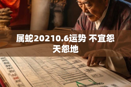 属蛇20210.6运势 不宜怨天怨地