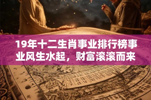 19年十二生肖事业排行榜事业风生水起，财富滚滚而来！
