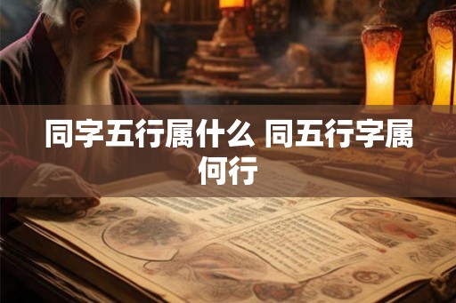 同字五行属什么 同五行字属何行
