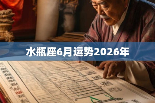 水瓶座6月运势2026年