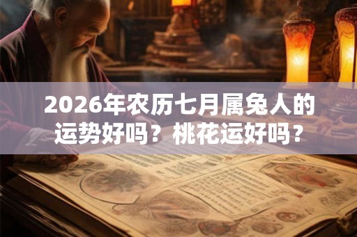 2026年农历七月属兔人的运势好吗？桃花运好吗？