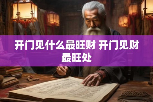 开门见什么最旺财 开门见财最旺处