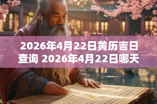 2026年4月22日黄历吉日查询 2026年4月22日哪天是黄历吉日