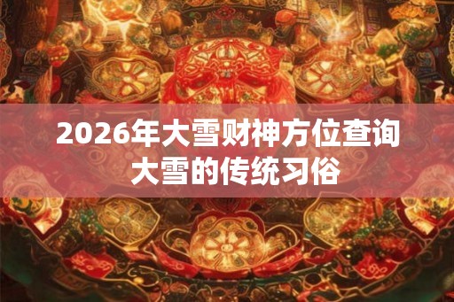 2026年大雪财神方位查询  大雪的传统习俗