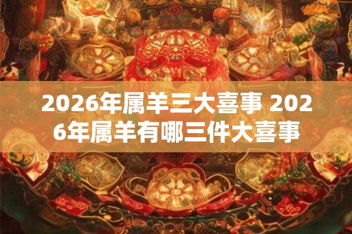 2026年属羊三大喜事 2026年属羊有哪三件大喜事 2026年属羊三大喜事 2026年属羊有哪三件大喜事