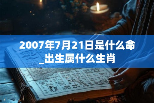 2007年7月21日是什么命_出生属什么生肖