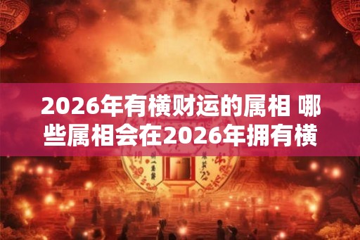 2026年有横财运的属相 哪些属相会在2026年拥有横财运